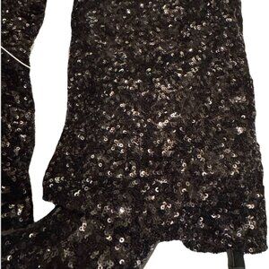 Womens Abba Sequin Foldover Tall Boots - A New Day Black NWT